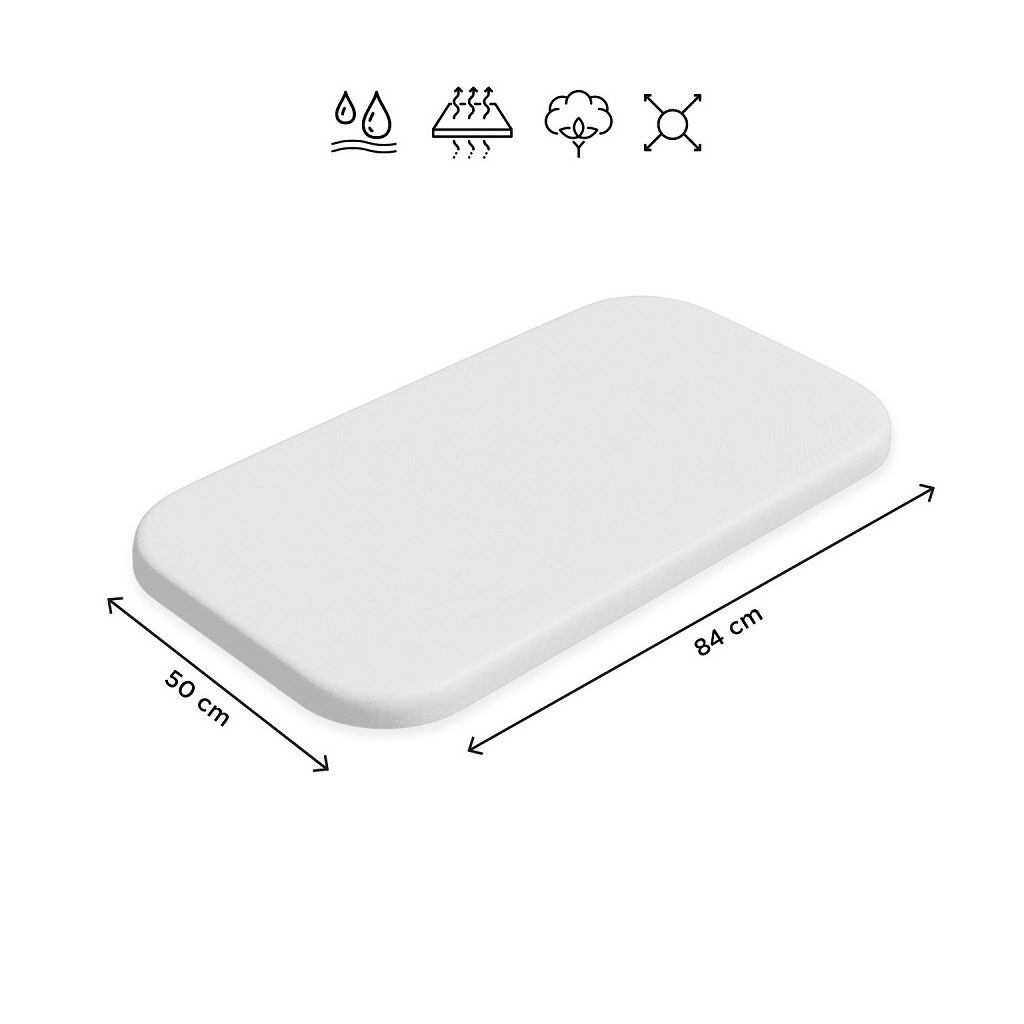 PETITE&MARS Vízhatlan lepedő kiságyakhoz Soft Dream Mini 84x50 White