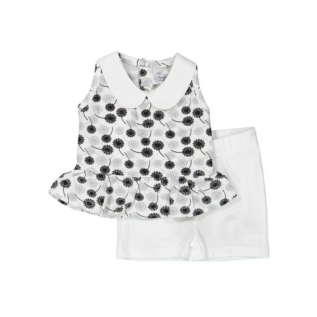 DIRKJE 2 részes A-SO BRIGHT LIFE IS AMAZING szett, 68-as méret, fehér