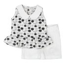 DIRKJE 2 részes A-SO BRIGHT LIFE IS AMAZING szett, 68-as méret, fehér