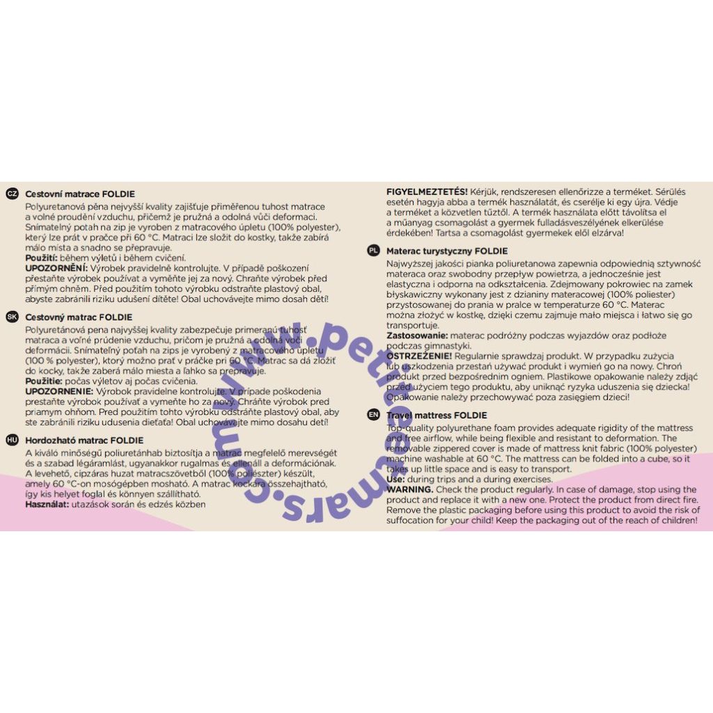 PETITE&MARS  Hordozható összehajtható matrac Foldie Grey