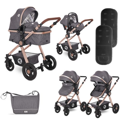 Lorelli Alexa SET babakocsi mózessé alakítható sport résszel - Luxe Black