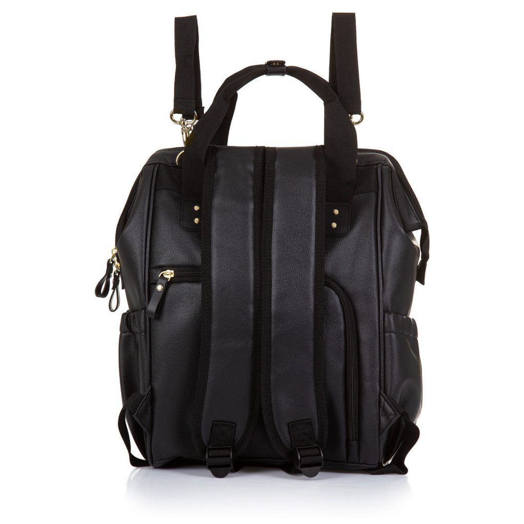 Chipolino babakocsira rögzíthető hátizsák - Black Leather 