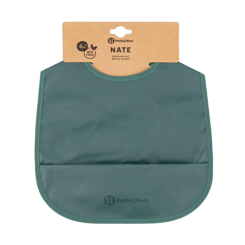 PETITE&MARS Előke PU Nate Misty Green 6hó+