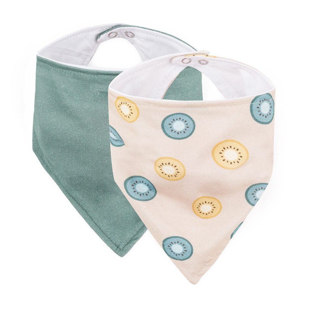 PETITE&MARS Nyálkendő Luke 2 db  Beige Kiwis&Misty Green 3hó+