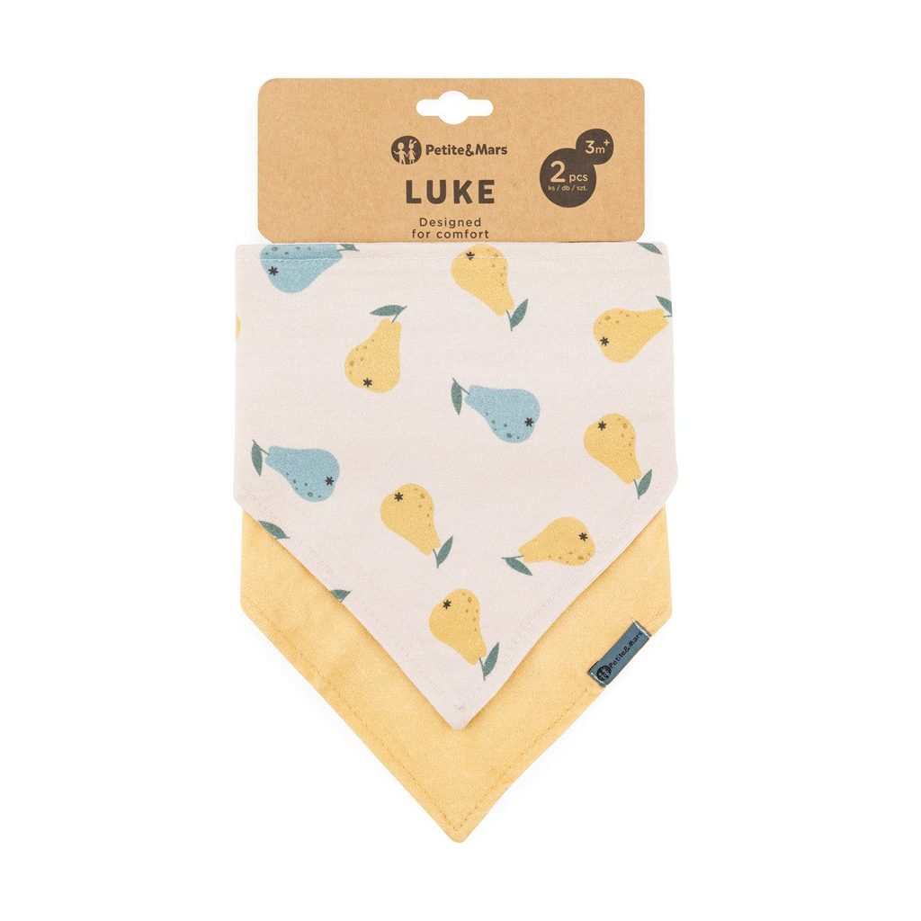 PETITE&MARS Nyálkendő Luke 2 db Beige Pears&Intense Ochre 3hó+