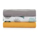 PETITE&MARS Bambusz muszlin 3db-os pelenka szett Moussy Ochre Leaves, 68 x 68 cm