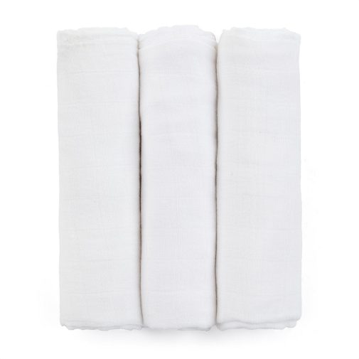 PETITE&MARS Bambusz muszlin 3db-os pelenka szett Moussy Total White, 68 x 68 cm