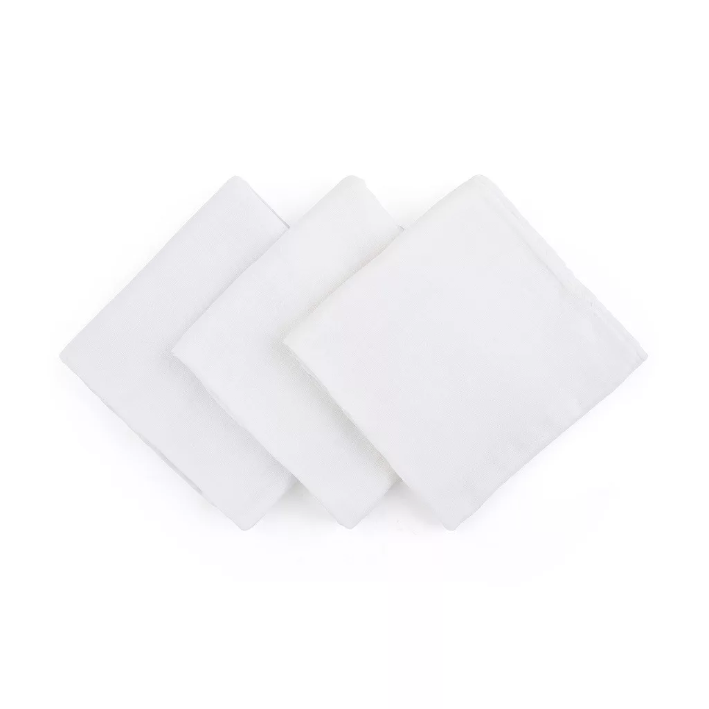 PETITE&MARS Bambusz muszlin 3db-os pelenka szett Moussy Total White, 68 x 68 cm
