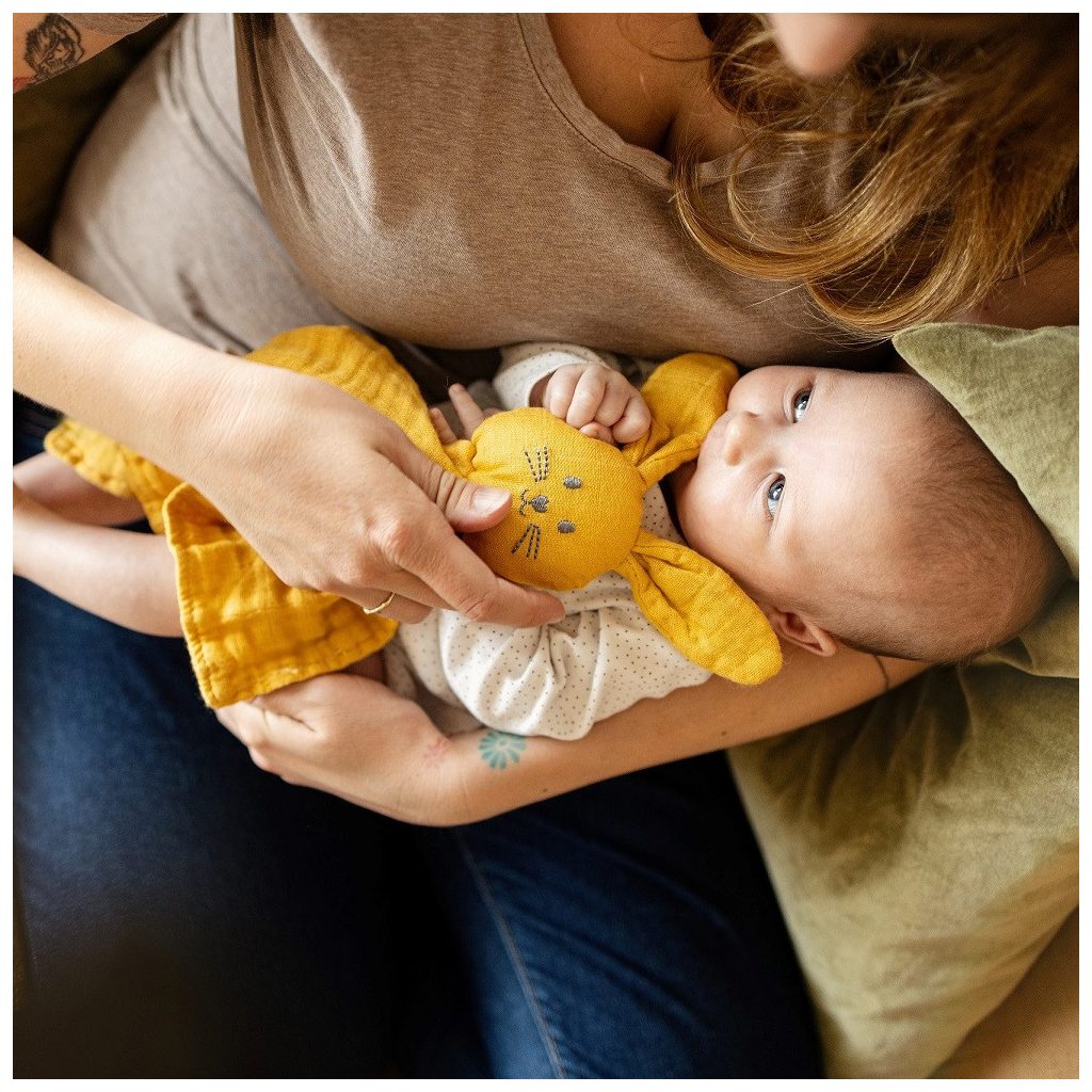 PETITE&MARS Bambusz muszlin szundikendő Hugo Intense Ochre 0hó+