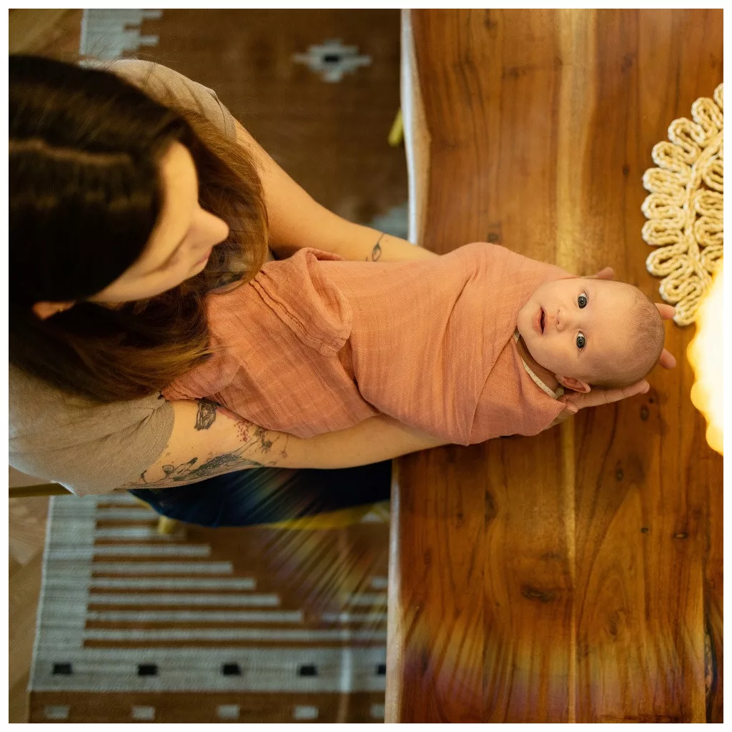 PETITE&MARS Bambusz muszlin 2db-os pelenka szett Misty Rose Rainbow, 120 x 120 cm