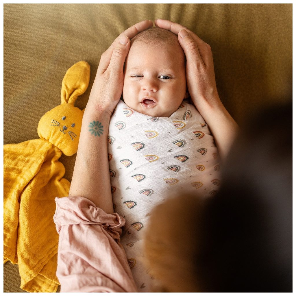 PETITE&MARS Bambusz muszlin 2db-os pelenka szett Misty Rose Rainbow, 120 x 120 cm