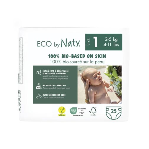 ECO BY NATY Egyszer használatos pelenkák 1 (2-5 kg) 25 db
