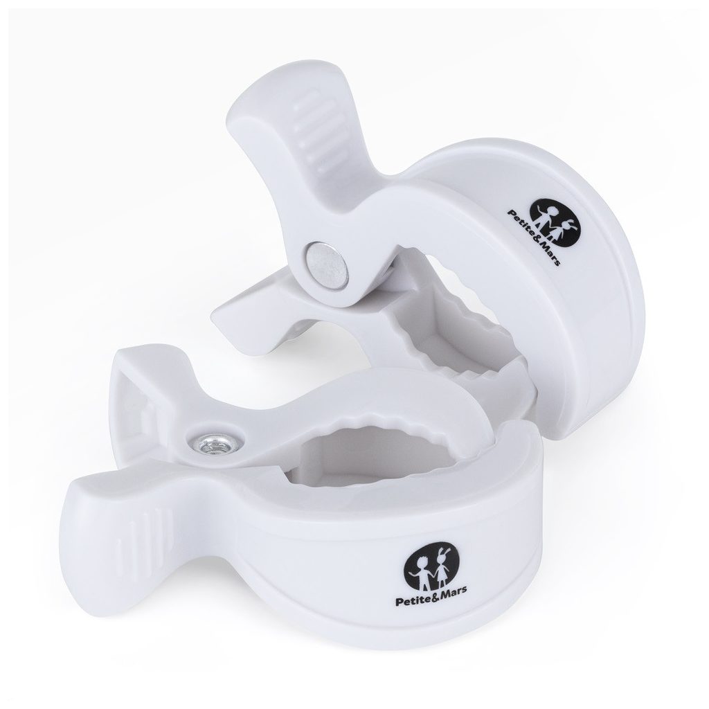 PETITE&MARS Csipesz babakocsira, 2 db, fehér