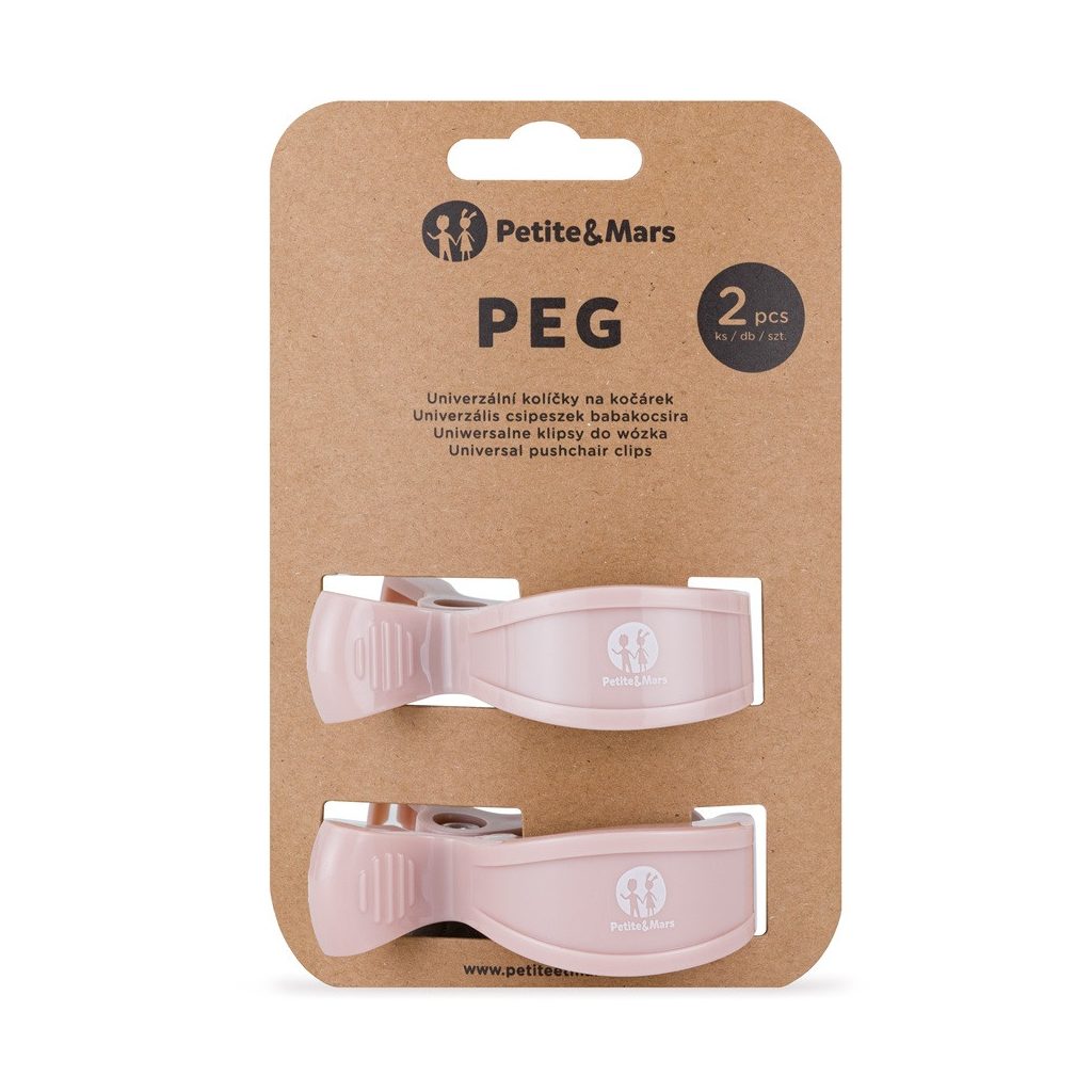 PETITE&MARS Csipesz babakocsira, 2 db, Rose