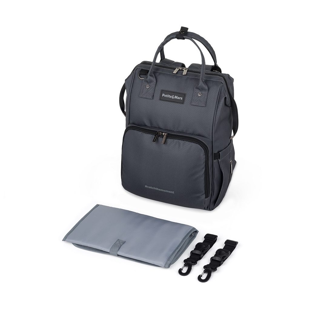 PETITE&MARS Pelenkázó hátizsák babakocsihoz Jack - Catchthemoment sorozat Ultimate Grey