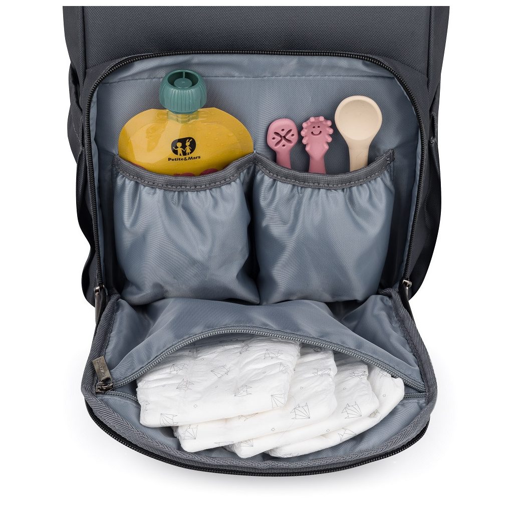 PETITE&MARS Pelenkázó hátizsák babakocsihoz Jack - Catchthemoment sorozat Ultimate Grey