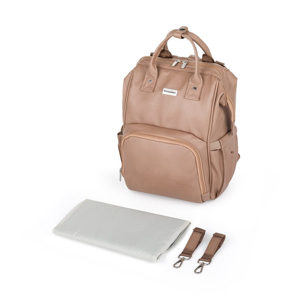 PETITE&MARS Pelenkázó hátizsák babakocsihoz Jasper Camel Beige