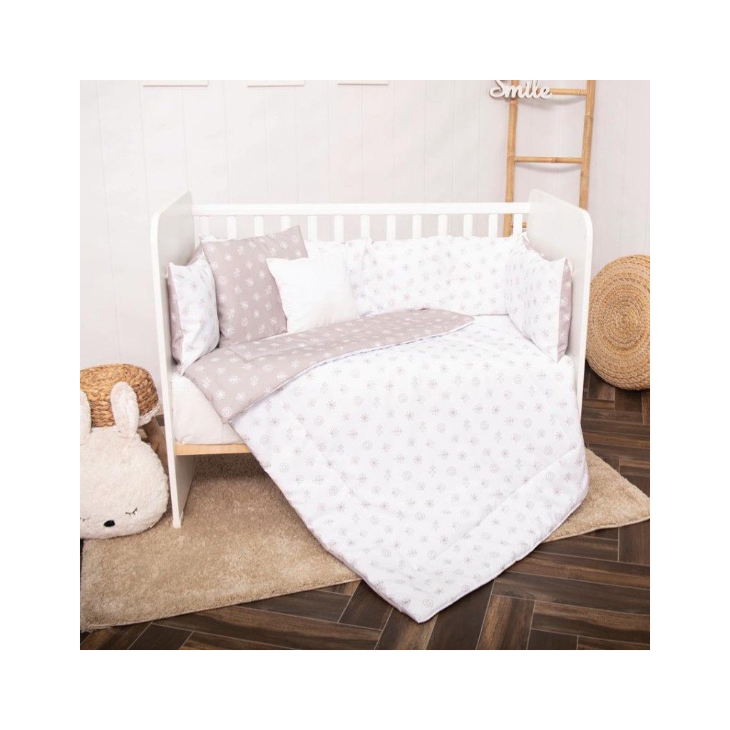 Lorelli 5 részes ágynemű garnitúra - Leaves Grey Beige