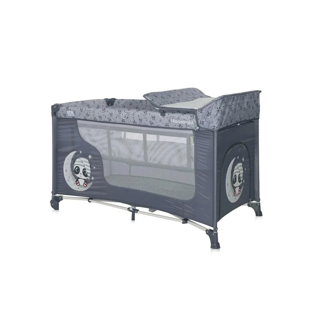 Lorelli Moonlight 2 multifunkciós utazóágy - Cool Grey Pandas