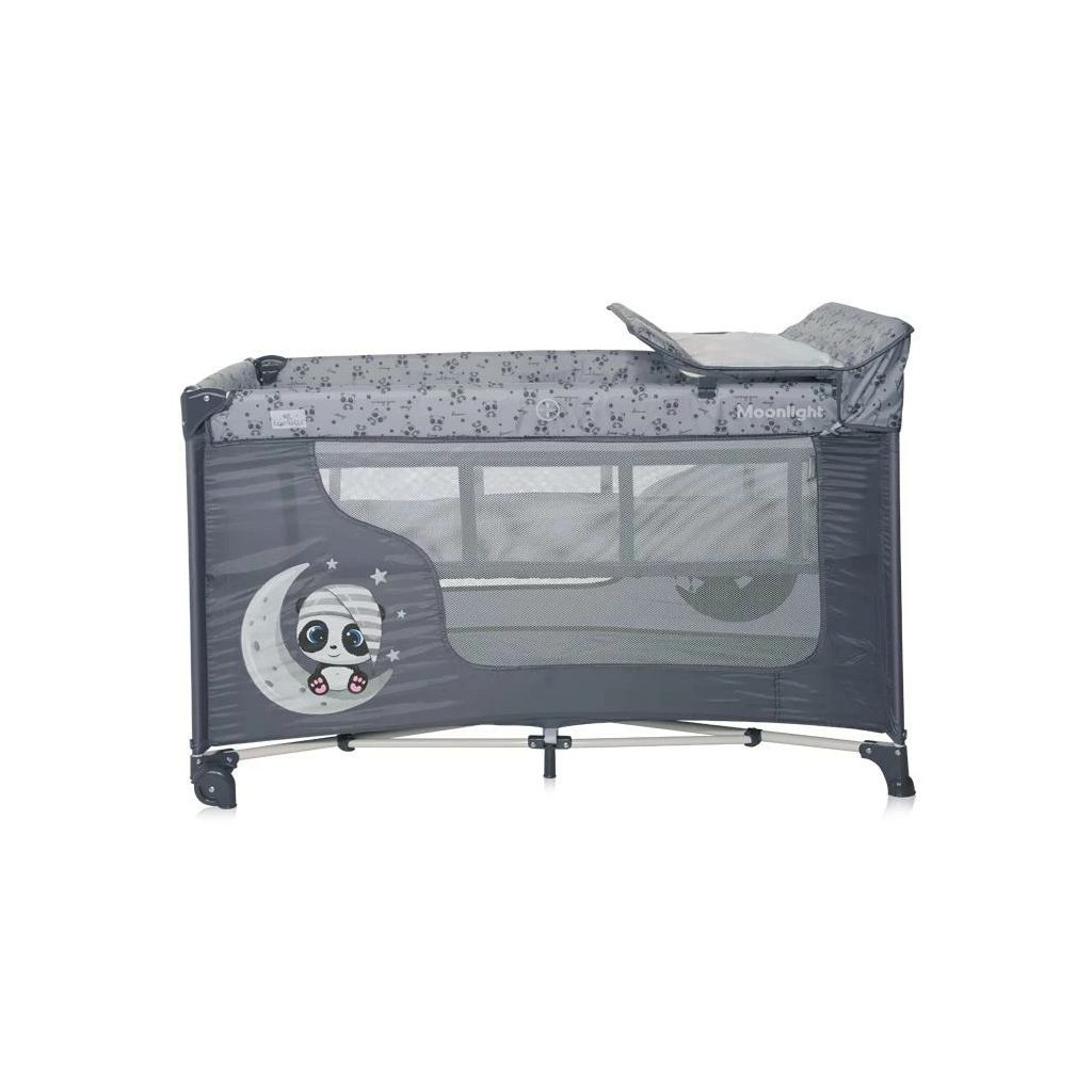 Lorelli Moonlight 2 multifunkciós utazóágy - Cool Grey Pandas