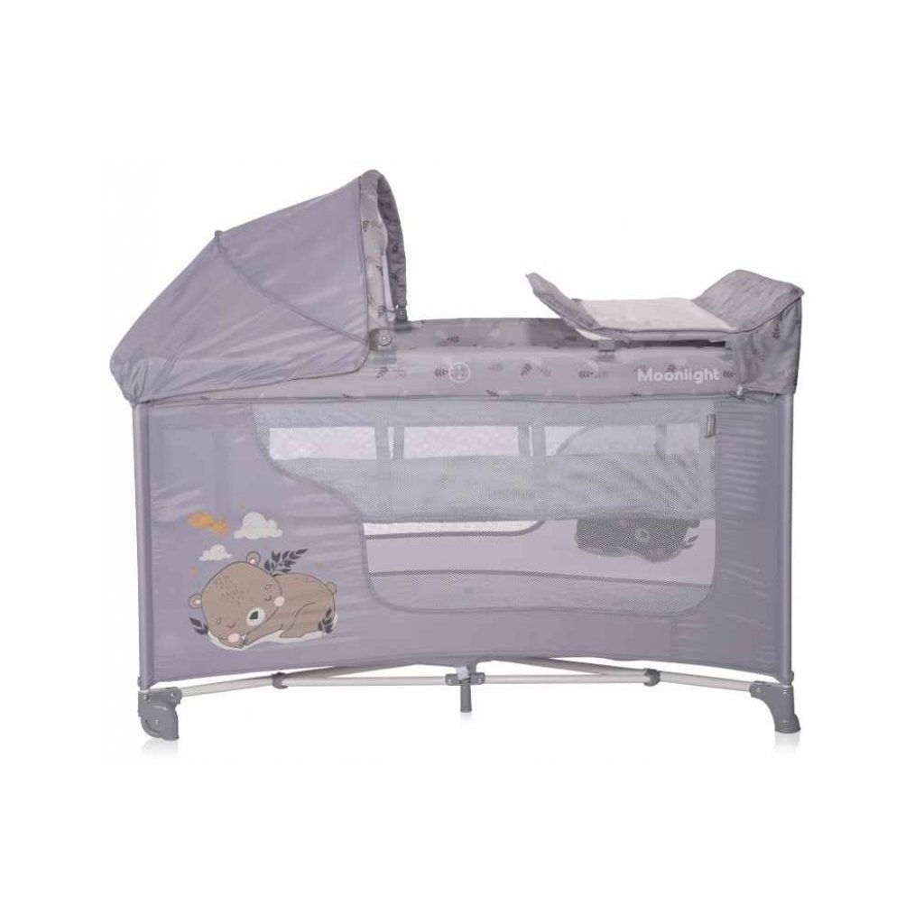 Lorelli Moonlight 2 Plus multifunkciós utazóágy - Grey Dream