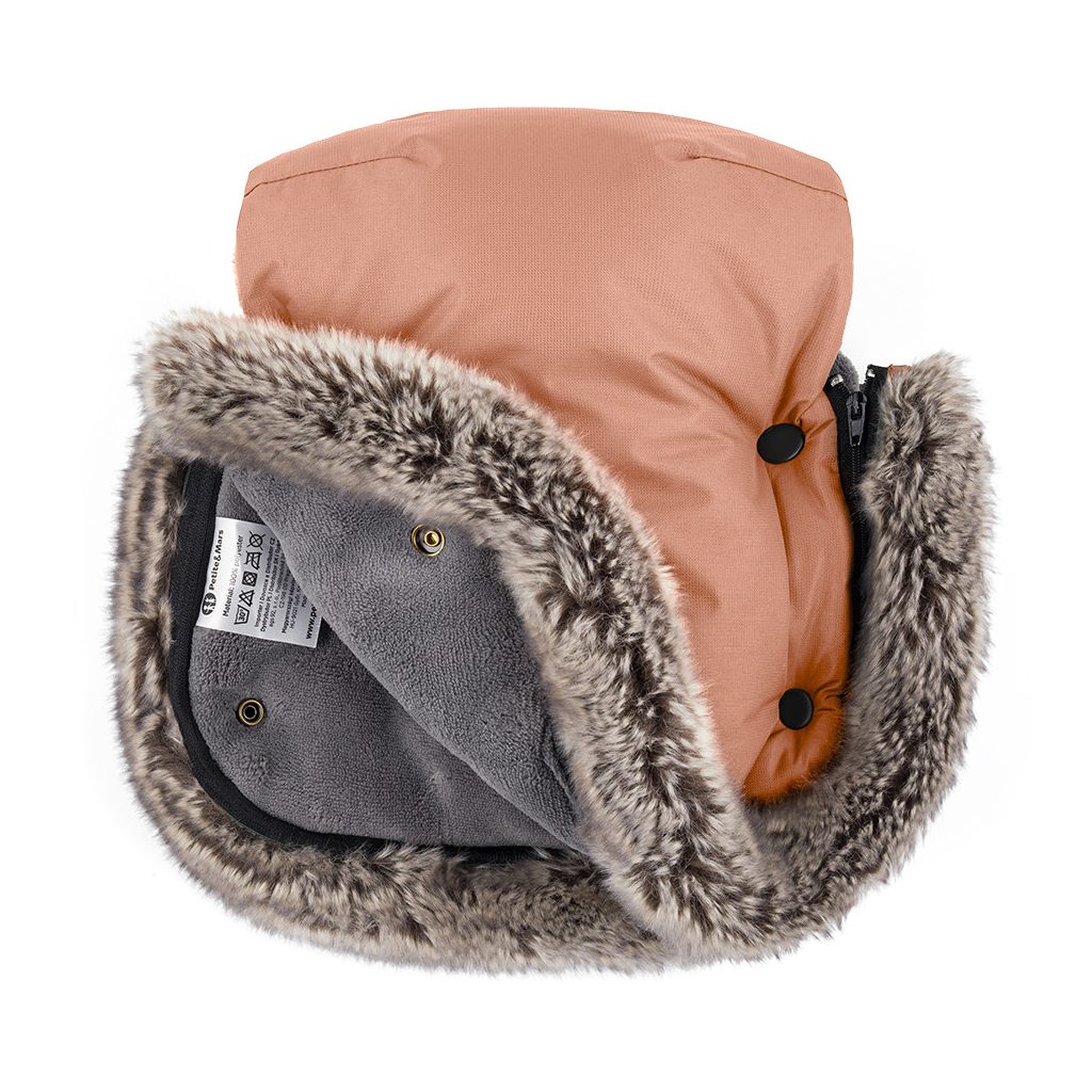PETITE&MARS Kesztyű / Kézmelegítő babakocsira Furry Pastel Peach