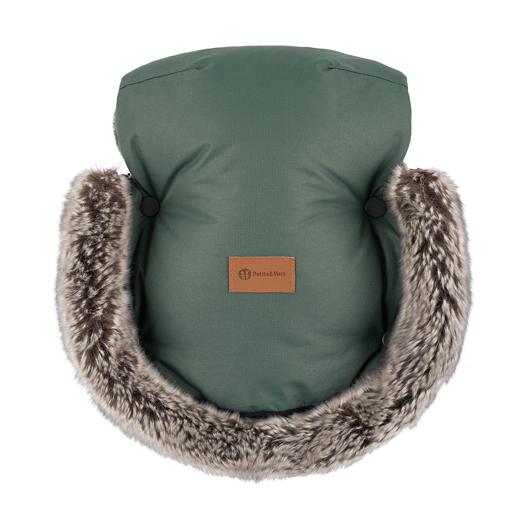 PETITE&MARS Kesztyű / Kézmelegítő babakocsira Furry Veritable Khaki