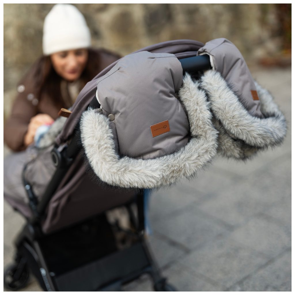 PETITE&MARS Kesztyű / Kézmelegítő babakocsira Furry Veritable Khaki