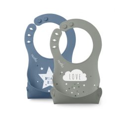 Nuvita Squashy szilikon előke - blue/green - 4370