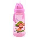 Baby Care Szafari szívószálas sportitató 330 ml - pink
