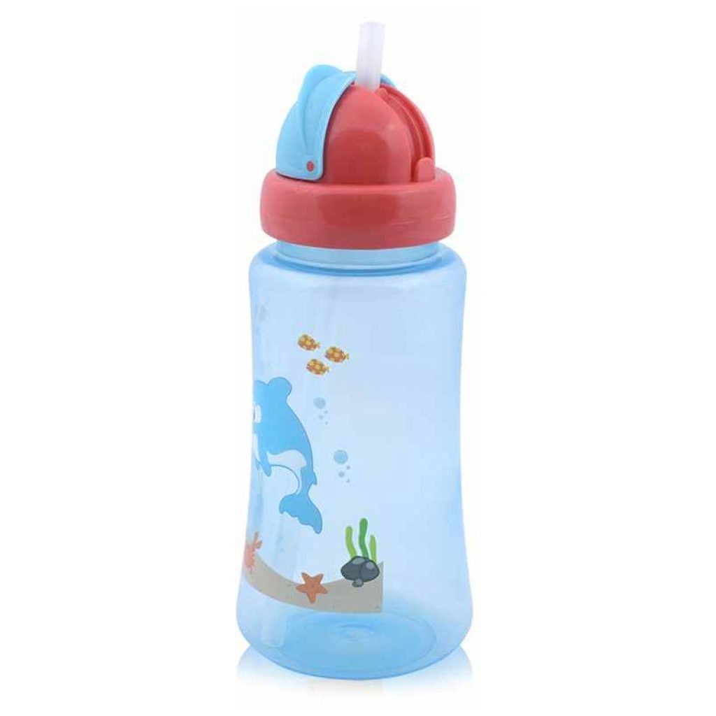 Baby Care Ocean szívószálas sportitató 330 ml - blue