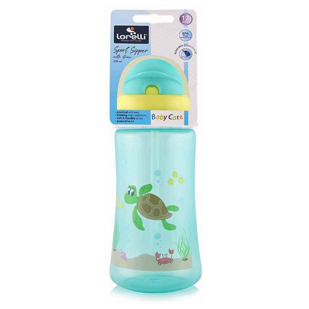 Baby Care Ocean szívószálas sportitató 330 ml - green