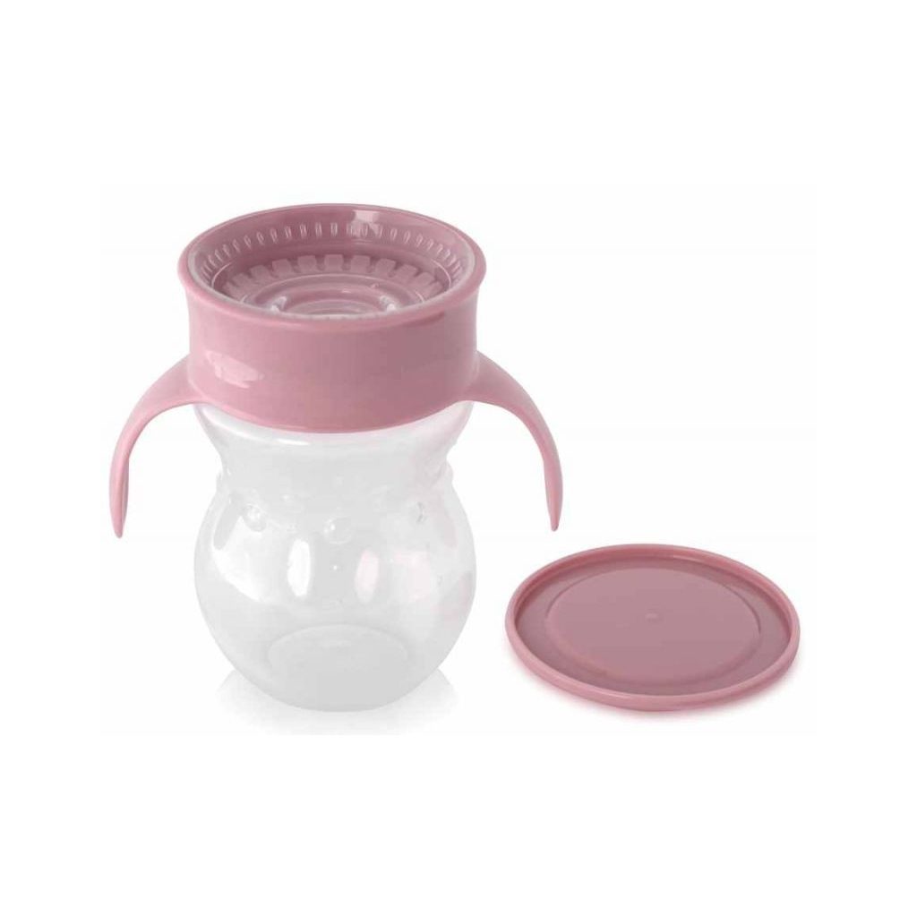 Baby Care 360 itatópohár fogantyúval - pink