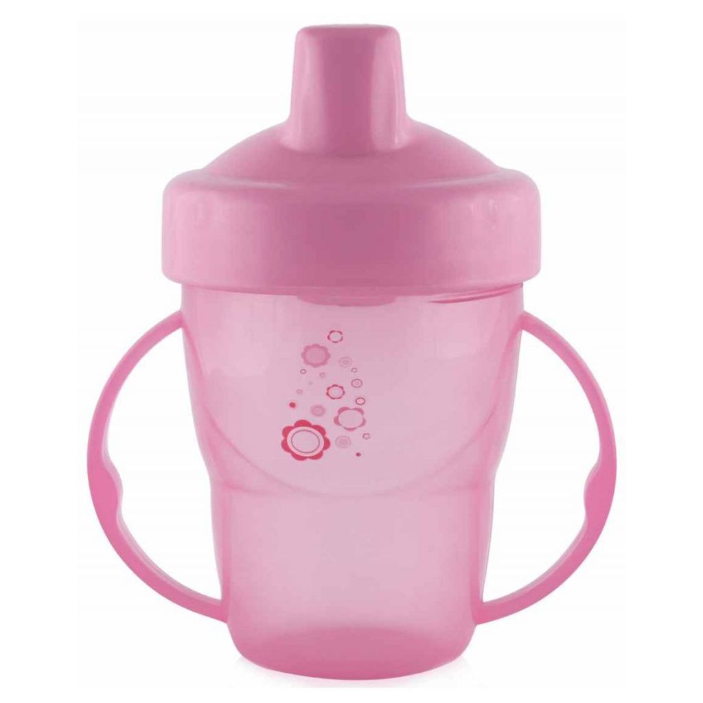 Baby Care itatópohár fogantyúval 210ml magas - pink