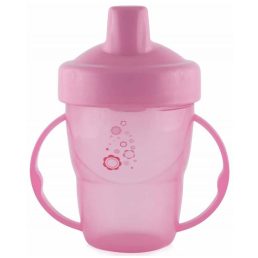 Baby Care itatópohár fogantyúval 210ml magas - pink