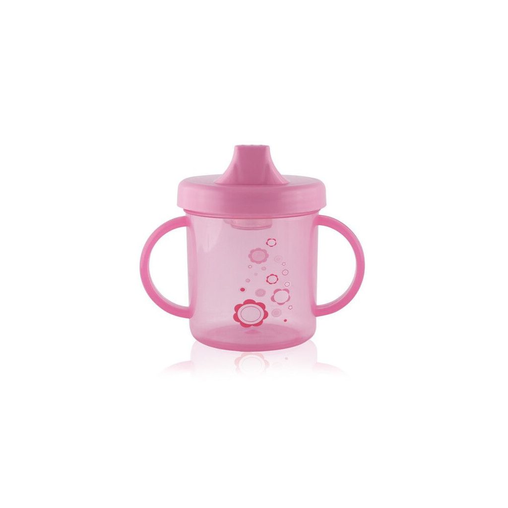 Baby Care itatópohár fogantyúval 210ml alacsony - pink