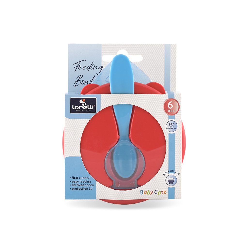 Baby care etető tál + kanál - blue