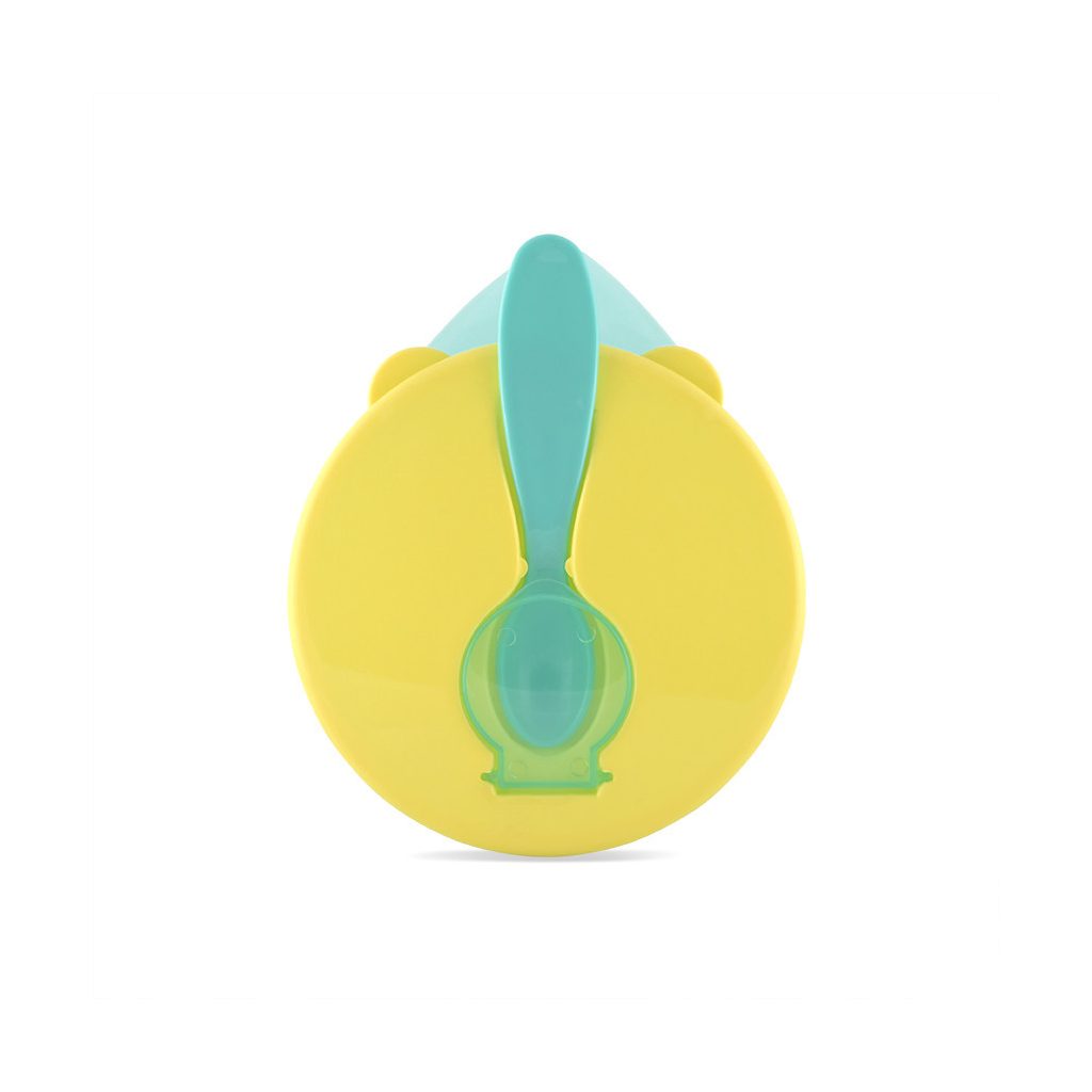 Baby care etető tál + kanál - green