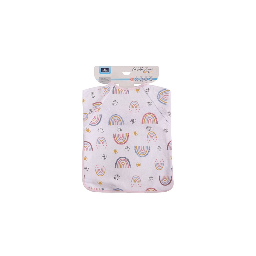 Baby Care hosszú ujjú pamut előke - Girl