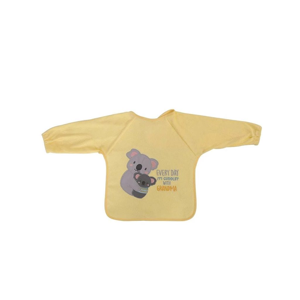 Baby Care hímzett hosszú ujjú pamut előke - Unisex