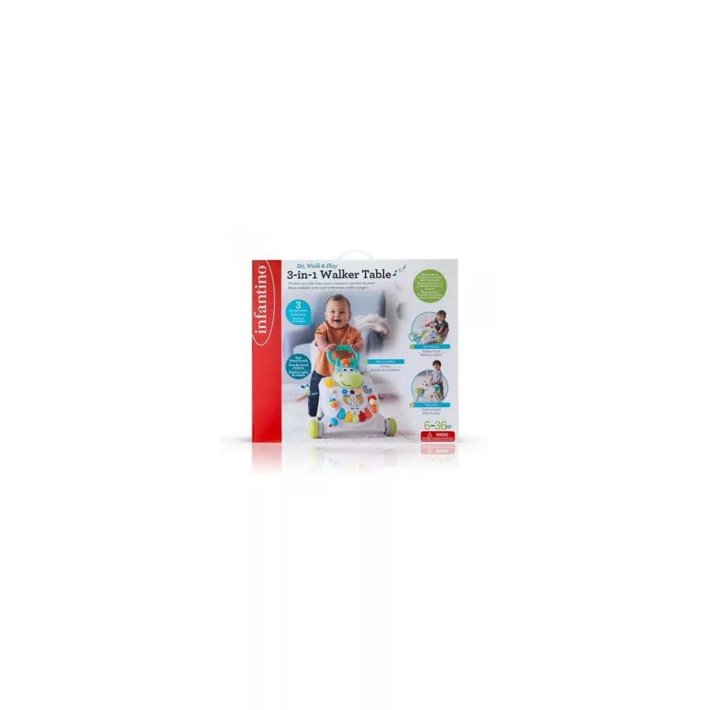 Infantino Sit, Walk & Play 3az1-ben járássegítő kisasztal