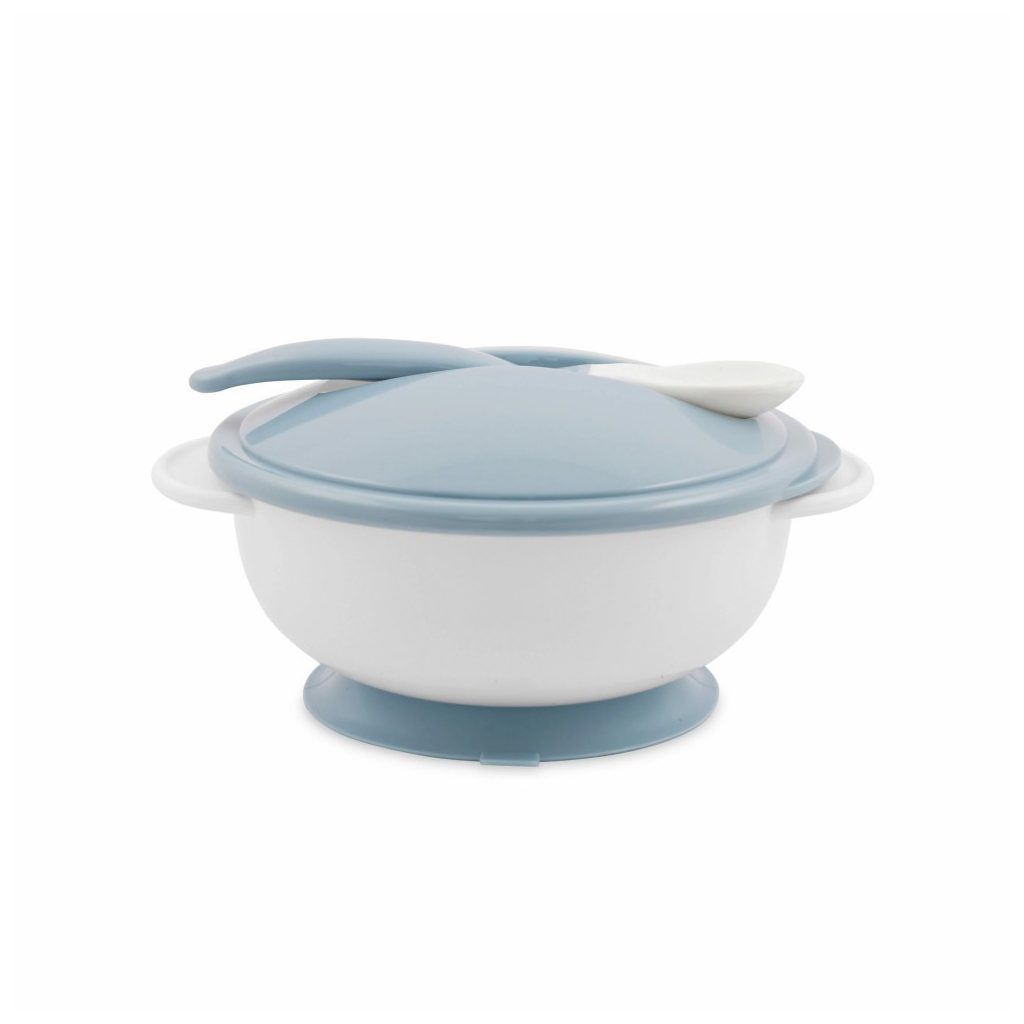 Baby care etető tál + kanál - moonlight blue