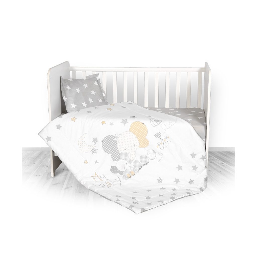 Lorelli 3 részes ágynemű garnitúra - Grey Elephant Stars