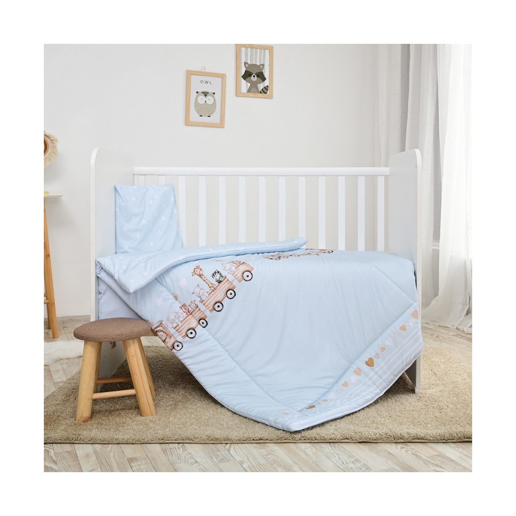 Lorelli 3 részes ágynemű garnitúra - Train Blue