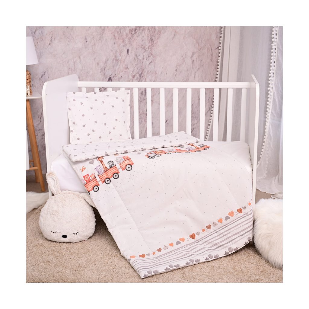 Lorelli 3 részes ágynemű garnitúra - Train Grey