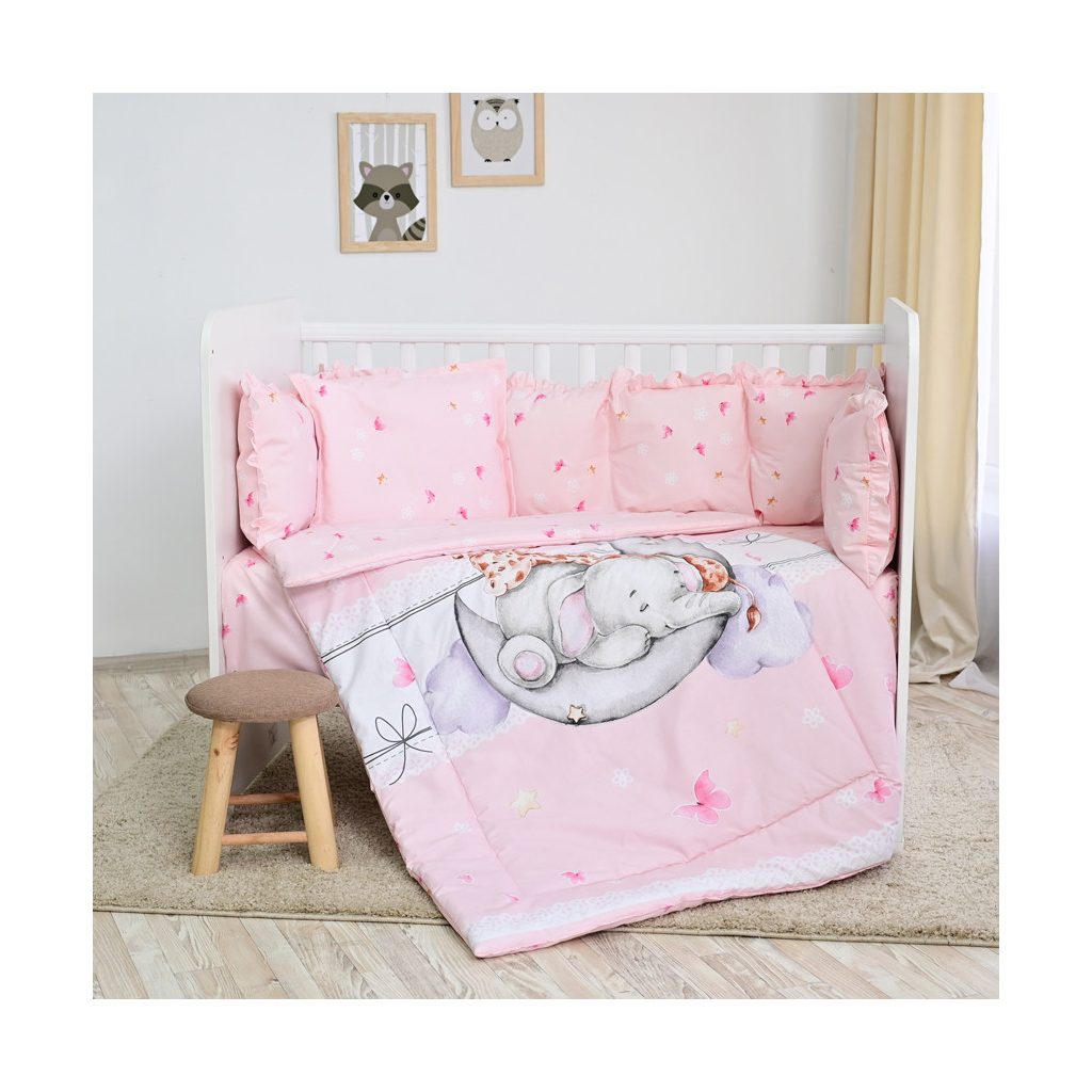 Lorelli 5 részes ágynemű garnitúra - Butterflies Pink