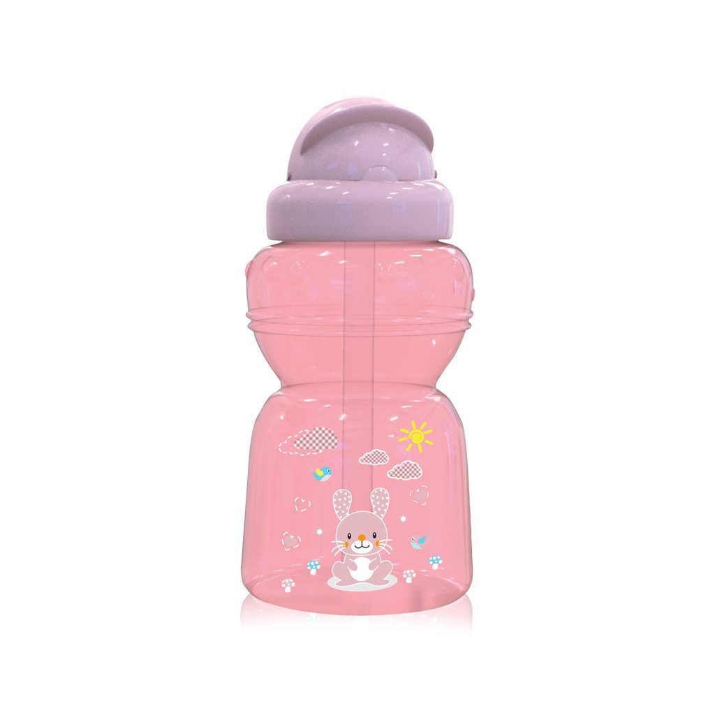 Lorelli Állatos sport itató szívószállal - Blush Pink