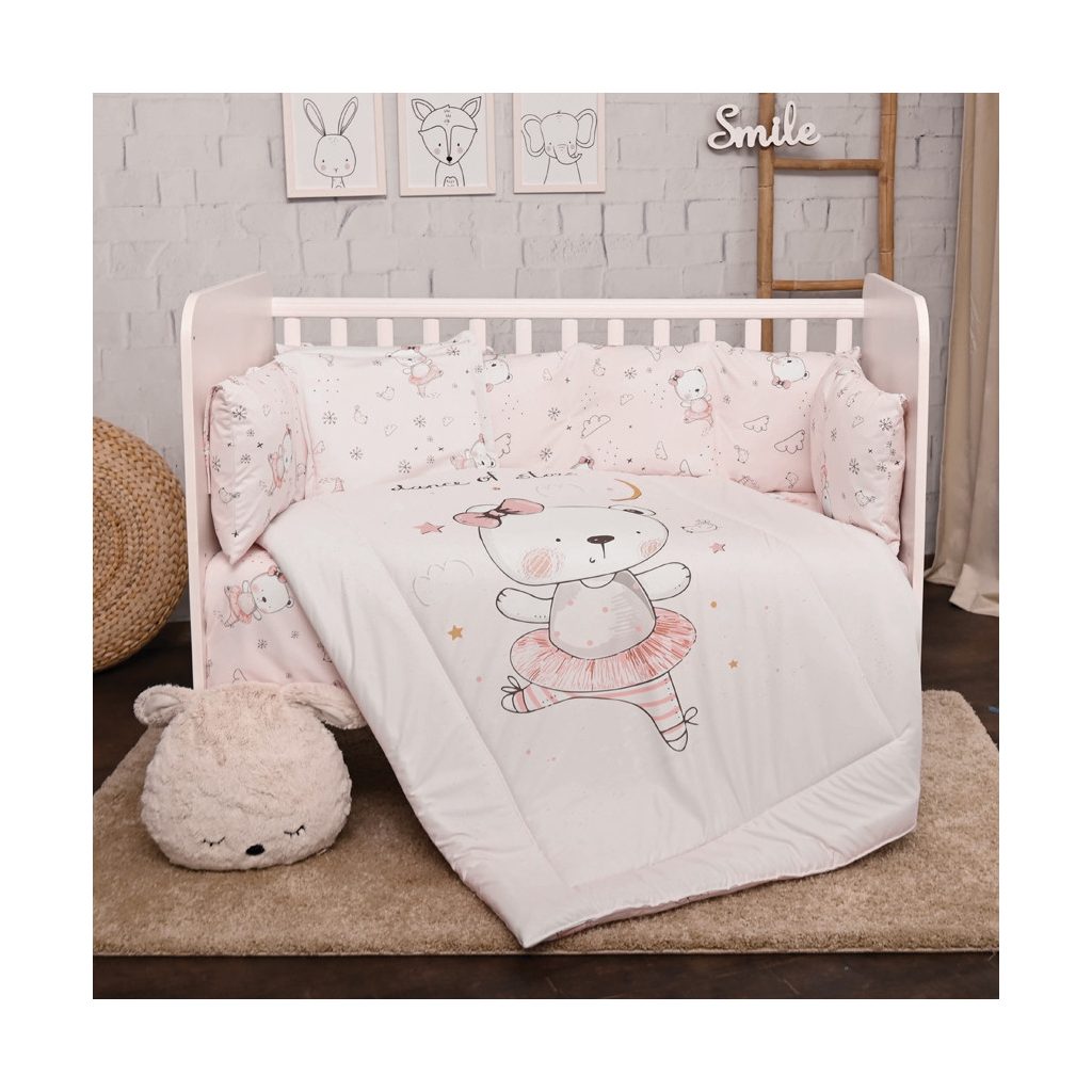Lorelli Lilly ágynemű garnitúra 60x120 - Pink Ballerina Bear