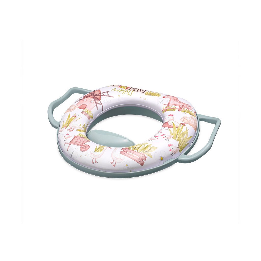 Lorelli párnázott WC szűkítő fogantyúval - Green Farm