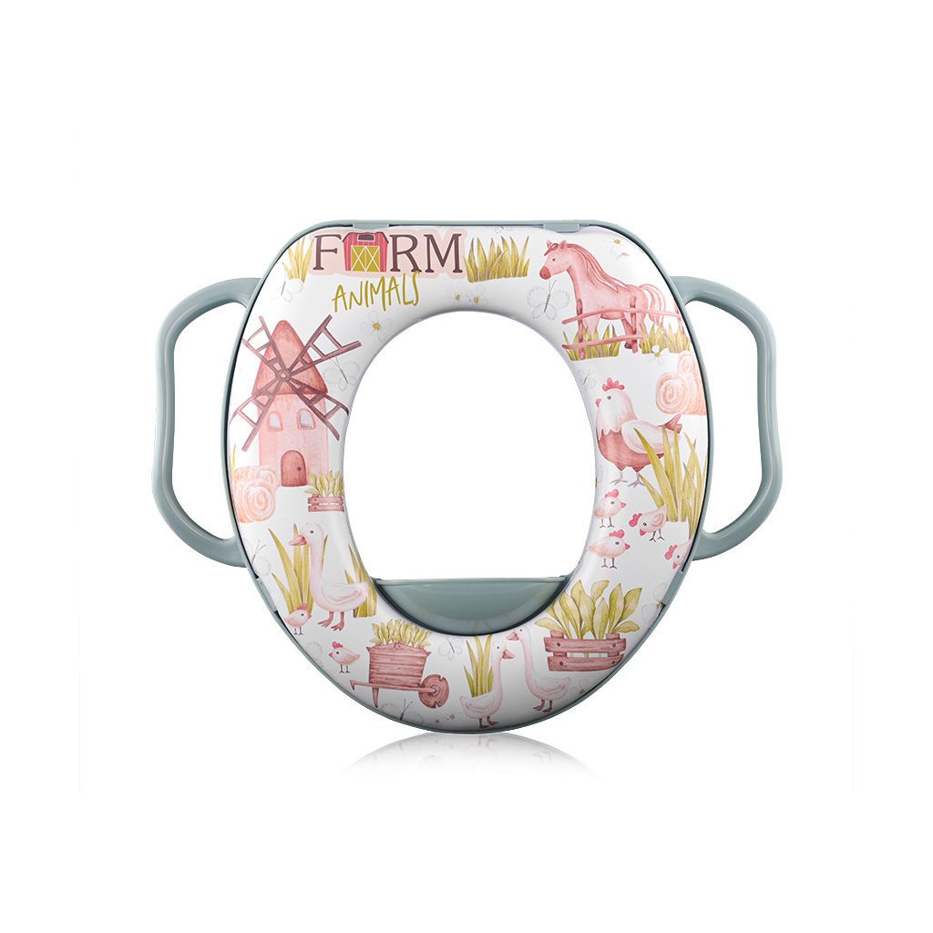 Lorelli párnázott WC szűkítő fogantyúval - Green Farm